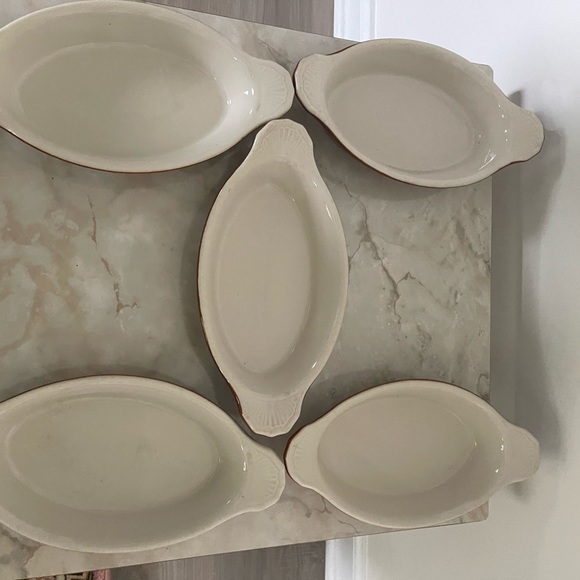 Set Of 5 Vintage Bel-Terr 9527 souffle/au-gratin dish Brown - Picture 2 of 3